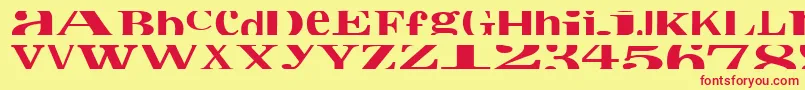 Cropfontxtra Font – Red Fonts on Yellow Background