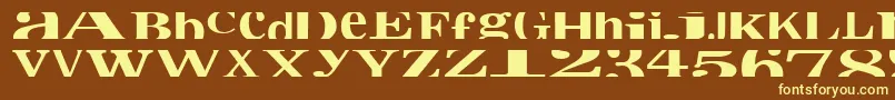 Cropfontxtra-Schriftart – Gelbe Schriften auf braunem Hintergrund