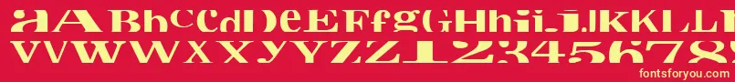 Cropfontxtra Font – Yellow Fonts on Red Background