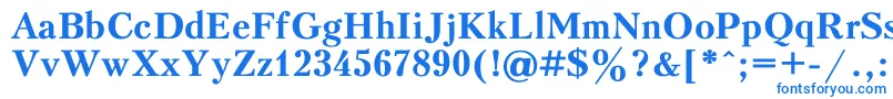 フォントPeterbu1 – 白い背景に青い文字