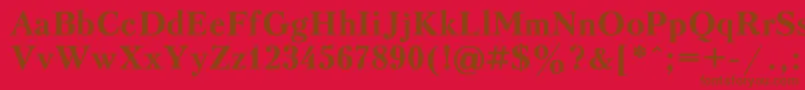 Peterbu1-Schriftart – Braune Schriften auf rotem Hintergrund