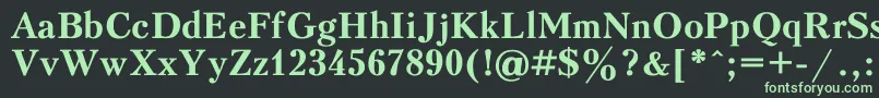 フォントPeterbu1 – 黒い背景に緑の文字