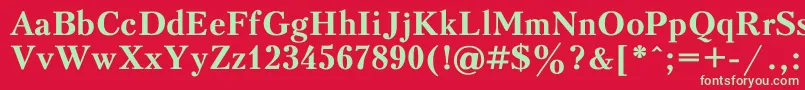 フォントPeterbu1 – 赤い背景に緑の文字