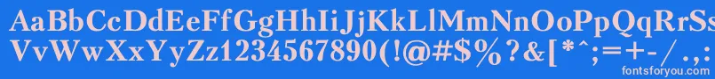 フォントPeterbu1 – ピンクの文字、青い背景