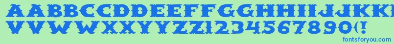 SaloonextWd Font – Blue Fonts on Green Background