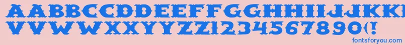 SaloonextWd Font – Blue Fonts on Pink Background
