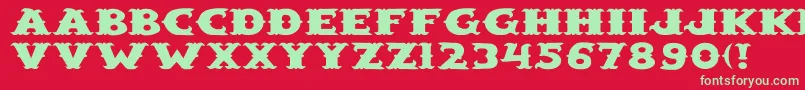 SaloonextWd Font – Green Fonts on Red Background