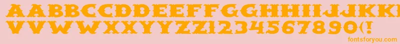 SaloonextWd Font – Orange Fonts on Pink Background