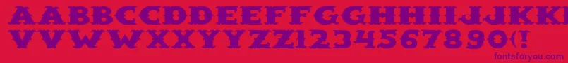SaloonextWd-Schriftart – Violette Schriften auf rotem Hintergrund