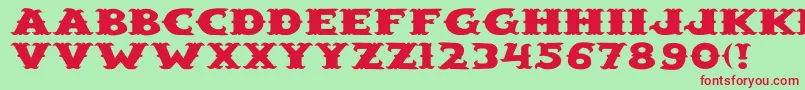 SaloonextWd Font – Red Fonts on Green Background