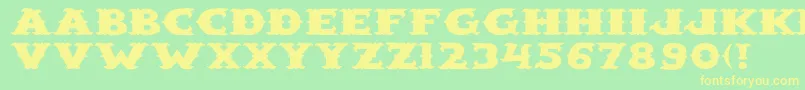 Fonte SaloonextWd – fontes amarelas em um fundo verde