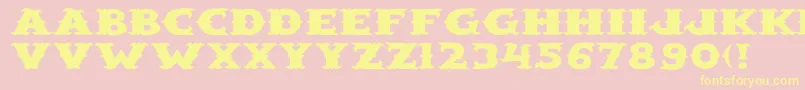 フォントSaloonextWd – 黄色のフォント、ピンクの背景