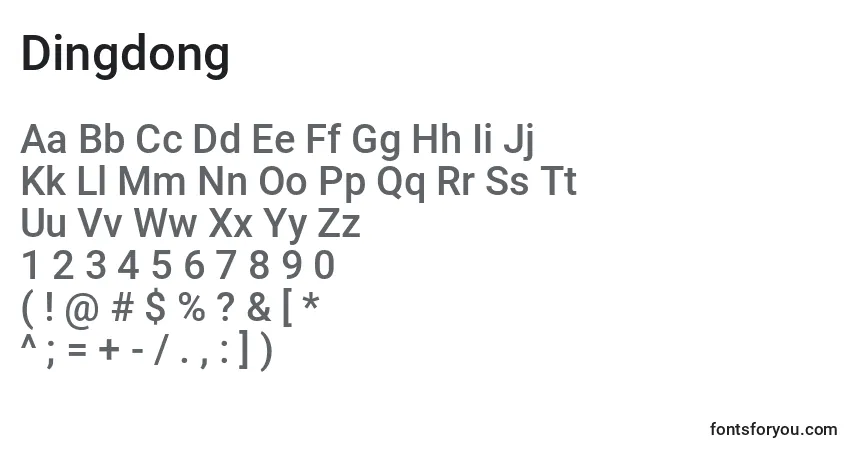 Шрифт Dingdong – алфавит, цифры, специальные символы