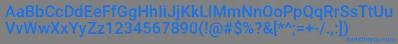 フォントDingdong – 灰色の背景に青い文字