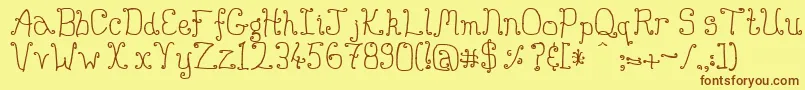 Buttmunch Font – Brown Fonts on Yellow Background