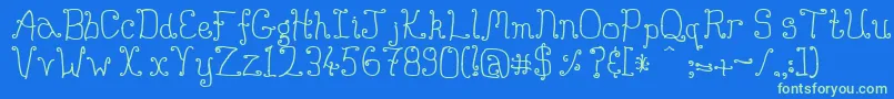 Buttmunch Font – Green Fonts on Blue Background