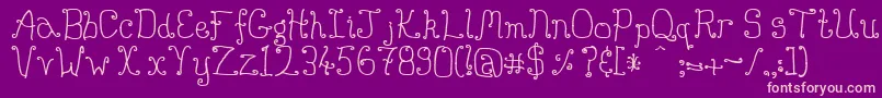 Buttmunch-Schriftart – Rosa Schriften auf violettem Hintergrund