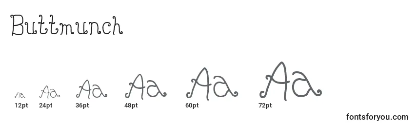 Buttmunch Font Sizes