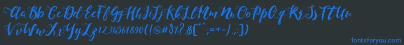 MonicaScript Font – Blue Fonts on Black Background