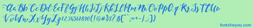 MonicaScript Font – Blue Fonts on Green Background