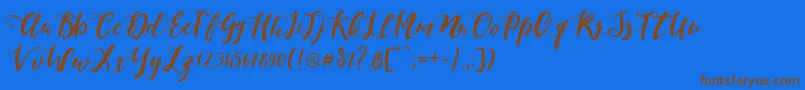 MonicaScript Font – Brown Fonts on Blue Background