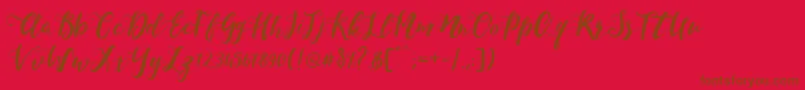 MonicaScript Font – Brown Fonts on Red Background