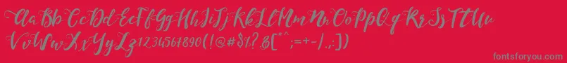 フォントMonicaScript – 赤い背景に灰色の文字