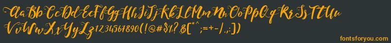 fuente MonicaScript – Fuentes Naranjas Sobre Fondo Negro