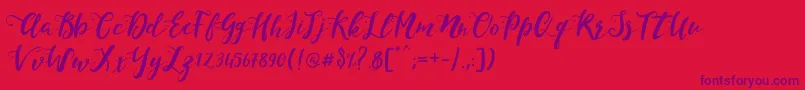 MonicaScript Font – Purple Fonts on Red Background