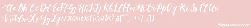 MonicaScript Font – White Fonts on Pink Background