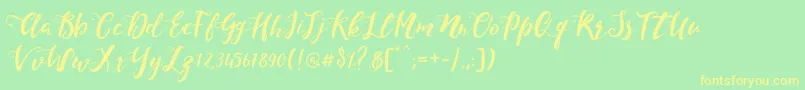MonicaScript Font – Yellow Fonts on Green Background
