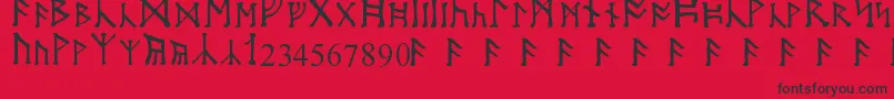 MoonRunes Font – Black Fonts on Red Background