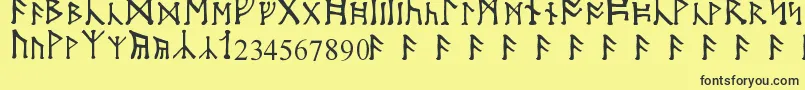 MoonRunes Font – Black Fonts on Yellow Background