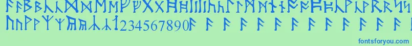 MoonRunes Font – Blue Fonts on Green Background