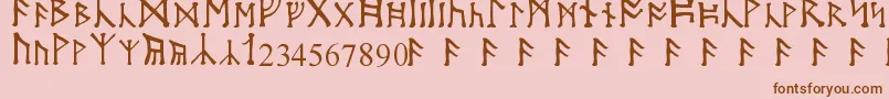 MoonRunes Font – Brown Fonts on Pink Background