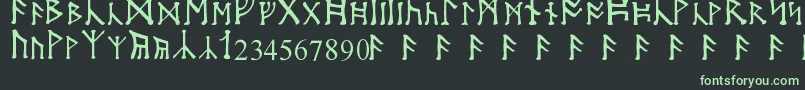 MoonRunes Font – Green Fonts on Black Background