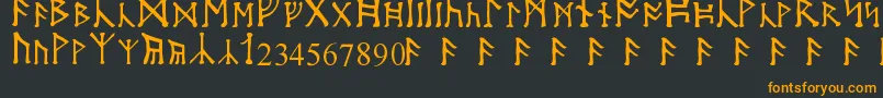 フォントMoonRunes – 黒い背景にオレンジの文字