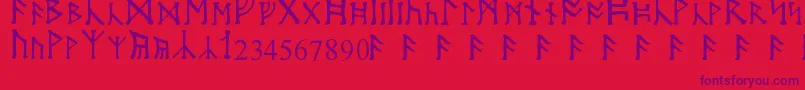 フォントMoonRunes – 赤い背景に紫のフォント
