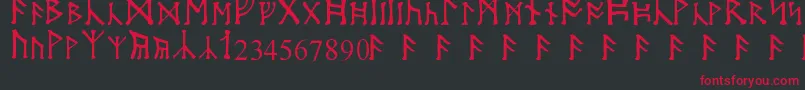 MoonRunes Font – Red Fonts on Black Background