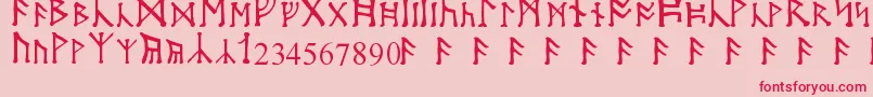 MoonRunes Font – Red Fonts on Pink Background