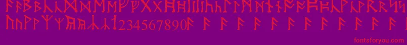 MoonRunes Font – Red Fonts on Purple Background