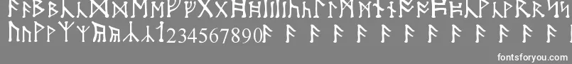 フォントMoonRunes – 灰色の背景に白い文字