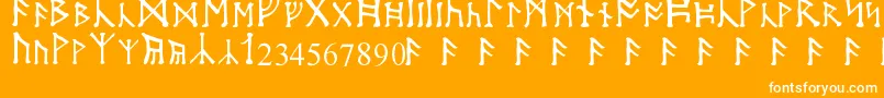 フォントMoonRunes – オレンジの背景に白い文字