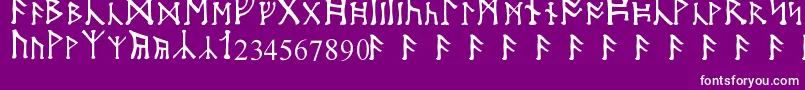 フォントMoonRunes – 紫の背景に白い文字