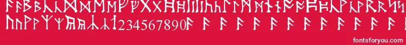 MoonRunes Font – White Fonts on Red Background