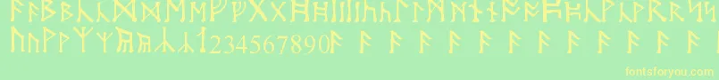 MoonRunes Font – Yellow Fonts on Green Background