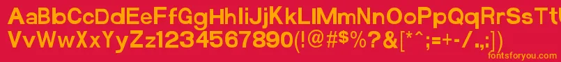 フォントFunzone3ProCondensed – 赤い背景にオレンジの文字