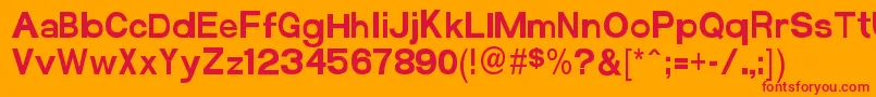 Funzone3ProCondensed Font – Red Fonts on Orange Background