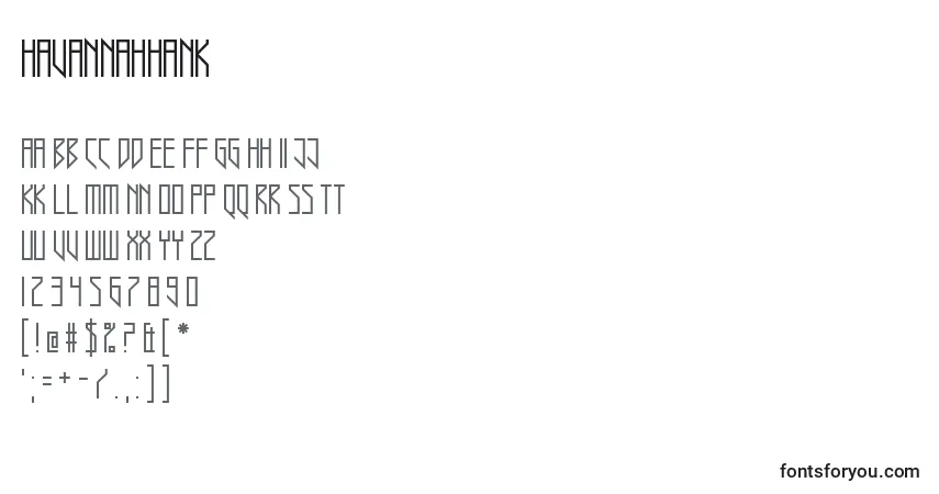 Шрифт HavannahHank – алфавит, цифры, специальные символы