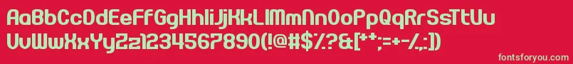 Pseudonumb Font – Green Fonts on Red Background